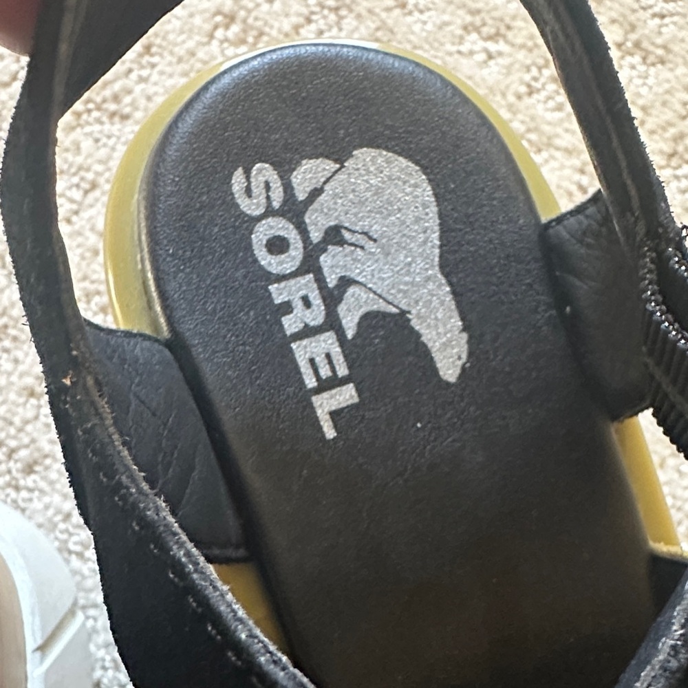 Sorel Strappy Wedge Sandals - Black and light Green - Picture 2 of 4